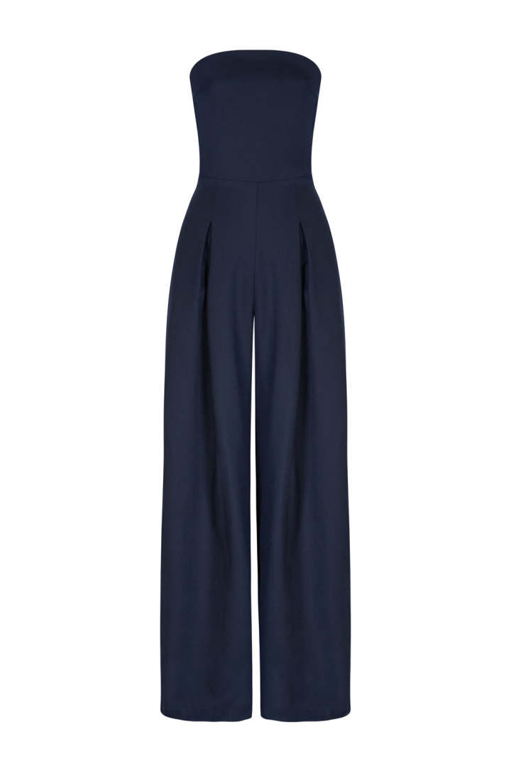 MOLIVIO | Elegante Strapless Jumpsuit In Marineblauw | 1+1 Gratis