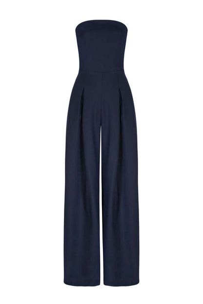 MOLIVIO | Elegante Strapless Jumpsuit In Marineblauw | 1+1 Gratis