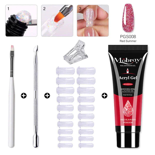 MOLIVIO | Acryl Gel Snel Nagelverlenging Kit | 1+1 Gratis